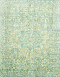 Machine Washable Abstract Green Rug, wshabs2343