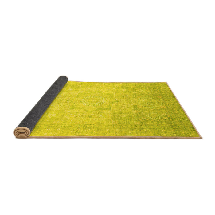 Sideview of Abstract Yellow Modern Rug, abs2343yw
