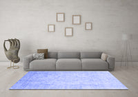 Machine Washable Abstract Blue Modern Rug, wshabs2343blu