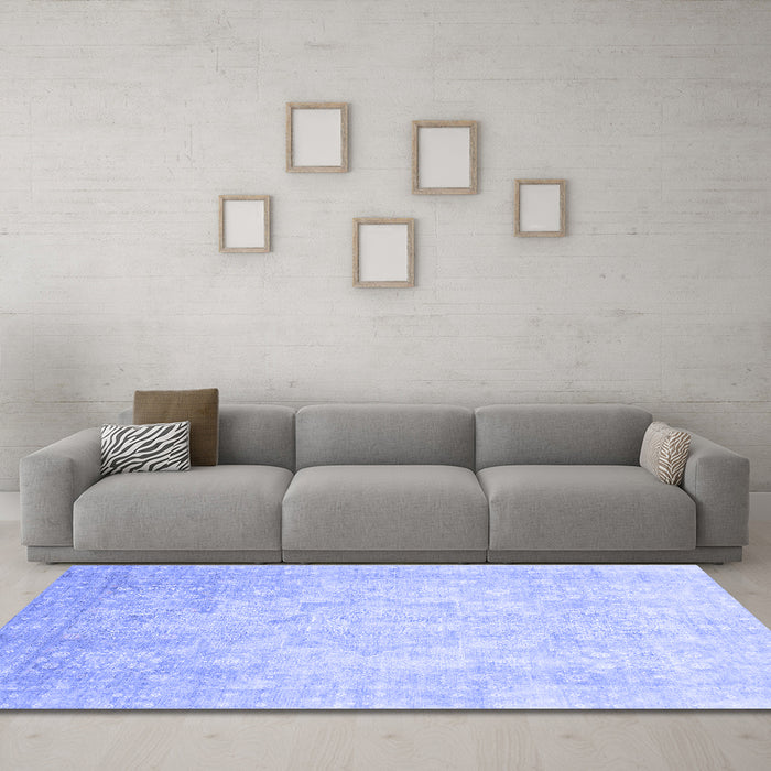Machine Washable Abstract Blue Modern Rug in a Living Room, wshabs2343blu