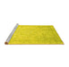 Sideview of Machine Washable Abstract Yellow Modern Rug, wshabs2343yw