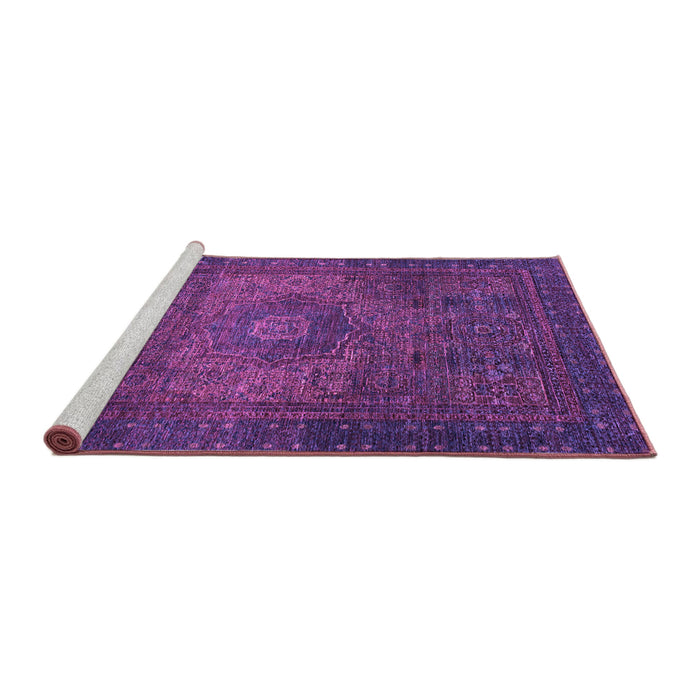 Sideview of Machine Washable Abstract Purple Modern Area Rugs, wshabs2344pur