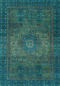 Abstract Light Blue Modern Rug, abs2344lblu