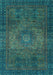 Abstract Light Blue Modern Rug, abs2344lblu