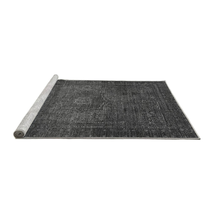 Sideview of Machine Washable Abstract Gray Modern Rug, wshabs2344gry