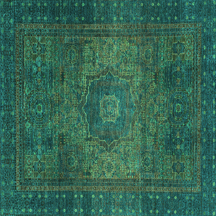Square Abstract Turquoise Modern Rug, abs2344turq