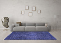 Machine Washable Abstract Blue Modern Rug, wshabs2344blu