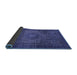 Sideview of Abstract Blue Modern Rug, abs2344blu