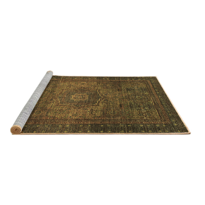 Sideview of Machine Washable Abstract Brown Modern Rug, wshabs2344brn