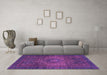 Machine Washable Abstract Purple Modern Area Rugs in a Living Room, wshabs2344pur