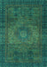 Machine Washable Abstract Turquoise Modern Area Rugs, wshabs2344turq