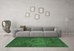 Machine Washable Abstract Emerald Green Modern Area Rugs in a Living Room,, wshabs2344emgrn