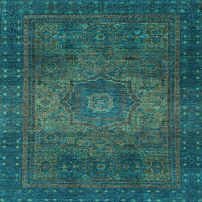 Square Abstract Light Blue Modern Rug, abs2344lblu