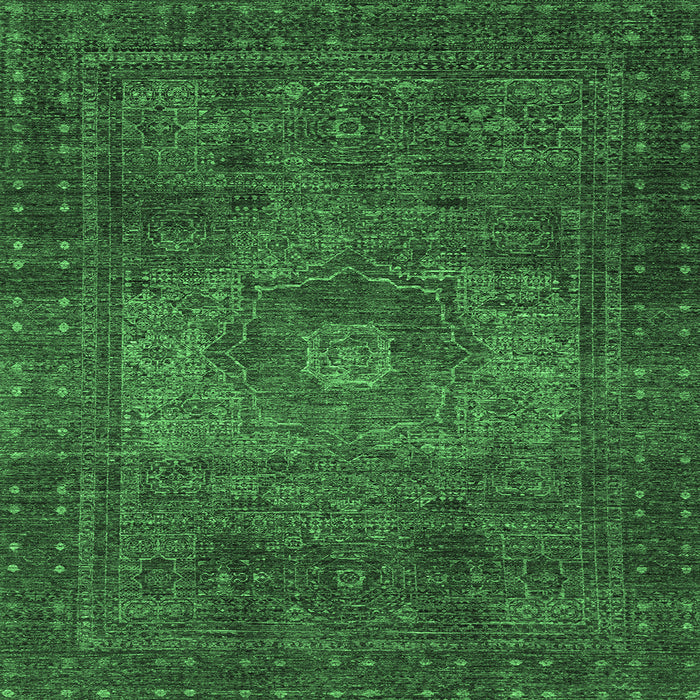 Square Abstract Emerald Green Modern Rug, abs2344emgrn