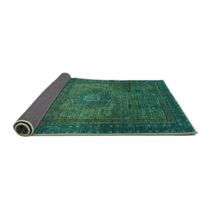 Sideview of Abstract Turquoise Modern Rug, abs2344turq