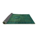 Sideview of Abstract Turquoise Modern Rug, abs2344turq