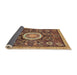 Sideview of Abstract Saffron Red Modern Rug, abs2345