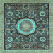 Square Abstract Light Blue Modern Rug, abs2345lblu