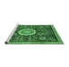 Sideview of Machine Washable Abstract Emerald Green Modern Area Rugs, wshabs2345emgrn