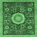 Square Abstract Emerald Green Modern Rug, abs2345emgrn