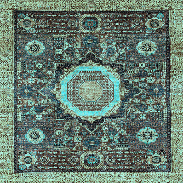 Square Machine Washable Abstract Light Blue Modern Rug, wshabs2345lblu