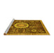 Sideview of Machine Washable Abstract Yellow Modern Rug, wshabs2345yw