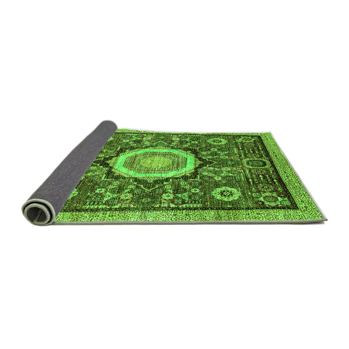 Sideview of Abstract Green Modern Rug, abs2345grn