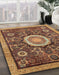 Machine Washable Abstract Saffron Red Rug in a Family Room, wshabs2345