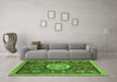 Machine Washable Abstract Green Modern Area Rugs in a Living Room,, wshabs2345grn