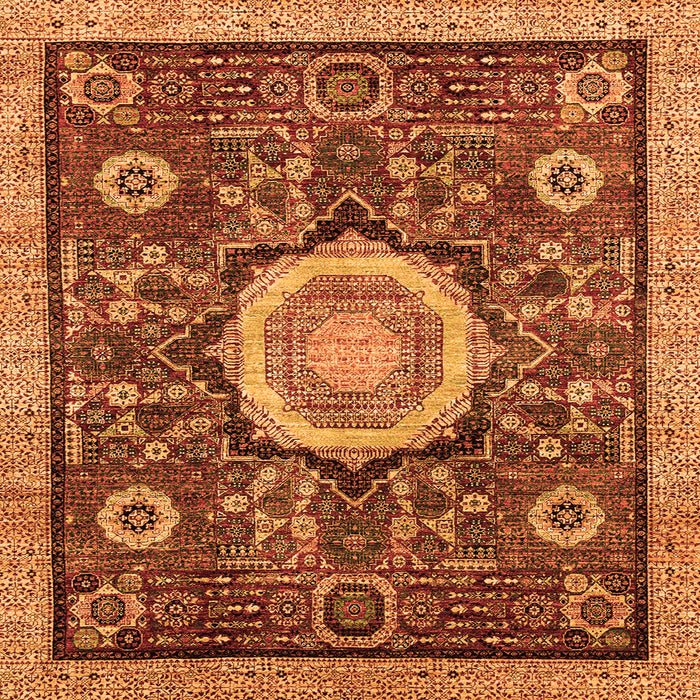 Square Abstract Orange Modern Rug, abs2345org