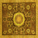 Square Abstract Yellow Modern Rug, abs2345yw