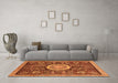 Machine Washable Abstract Orange Modern Area Rugs in a Living Room, wshabs2345org