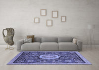 Machine Washable Abstract Blue Modern Rug, wshabs2345blu