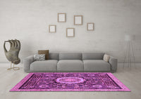 Machine Washable Abstract Purple Modern Rug, wshabs2345pur