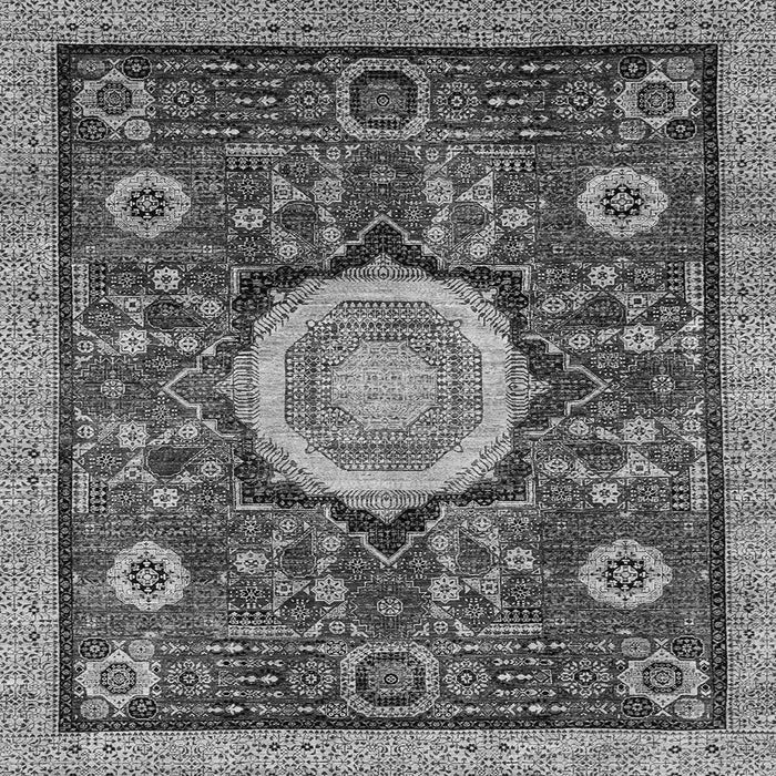Square Machine Washable Abstract Gray Modern Rug, wshabs2345gry