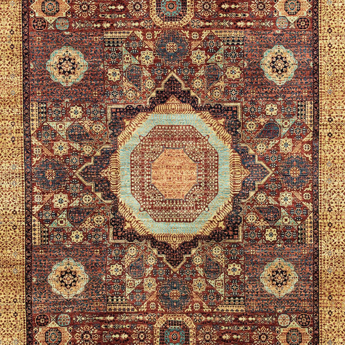 Machine Washable Abstract Saffron Red Rug, wshabs2345