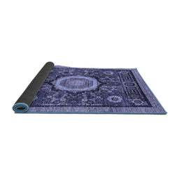 Sideview of Abstract Blue Modern Rug, abs2345blu