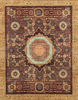 Abstract Saffron Red Modern Rug, abs2345