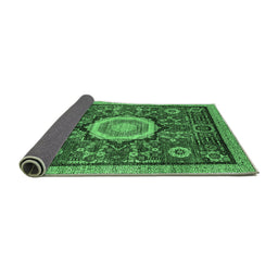 Sideview of Abstract Emerald Green Modern Rug, abs2345emgrn