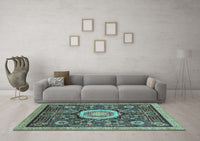 Machine Washable Abstract Light Blue Modern Rug, wshabs2345lblu