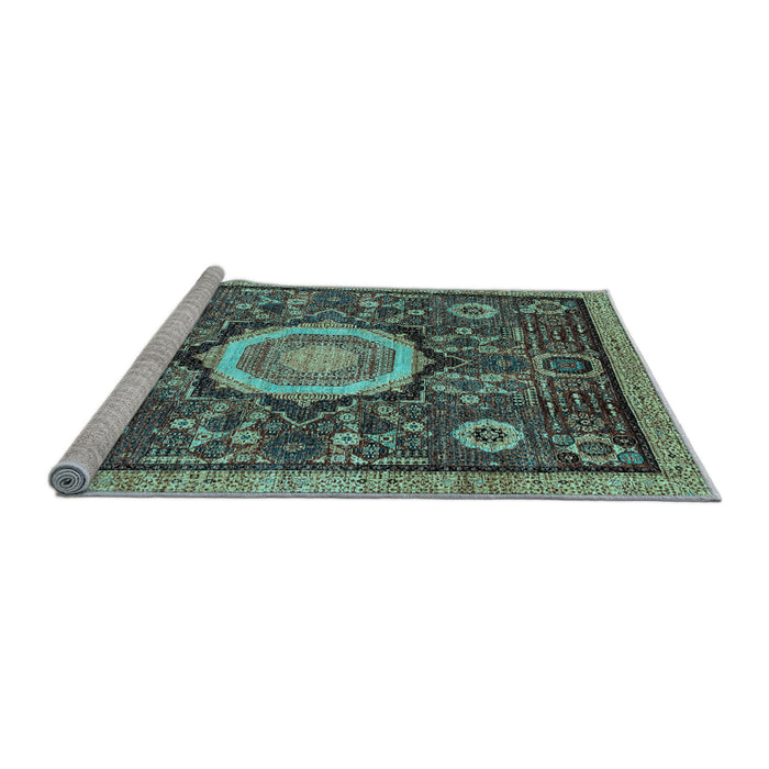 Sideview of Machine Washable Abstract Light Blue Modern Rug, wshabs2345lblu