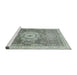 Sideview of Machine Washable Abstract Hazel Green Rug, wshabs2346