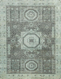 Machine Washable Abstract Hazel Green Rug, wshabs2346