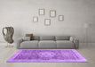 Machine Washable Abstract Purple Modern Area Rugs in a Living Room, wshabs2346pur