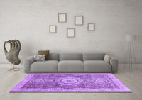 Machine Washable Abstract Purple Modern Rug, wshabs2346pur