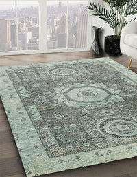 Abstract Hazel Green Modern Rug, abs2346