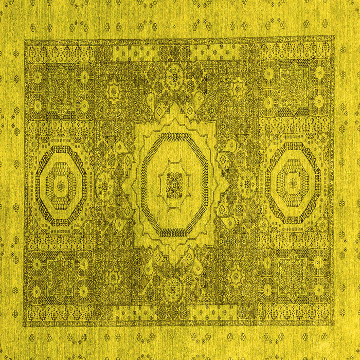 Square Machine Washable Abstract Yellow Modern Rug, wshabs2346yw