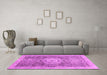 Machine Washable Abstract Pink Modern Rug in a Living Room, wshabs2346pnk