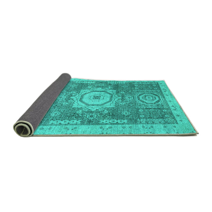 Sideview of Abstract Turquoise Modern Rug, abs2346turq