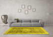 Machine Washable Abstract Yellow Modern Rug in a Living Room, wshabs2346yw